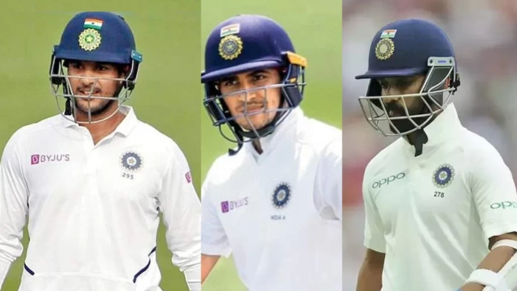 Mayank Agarwal, Shubman Gill, and Ajinkya Rahane