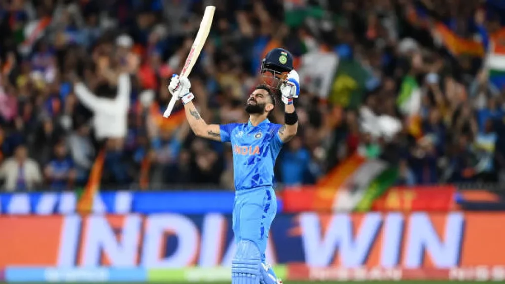 World Cup Virat Kohli Century Celebration